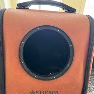 New Faux Leather Sherpa Bubble Backpack Cat Carrier & Bubble or Screen Window 17